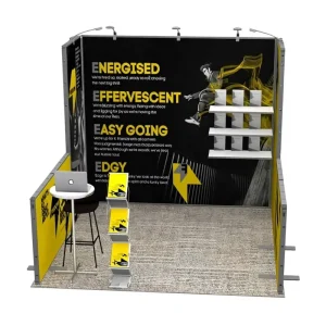 Standard Modular Aluminum Tension Fabric Lightweight Reusable Trade Show Exhibit Booth 10×10
