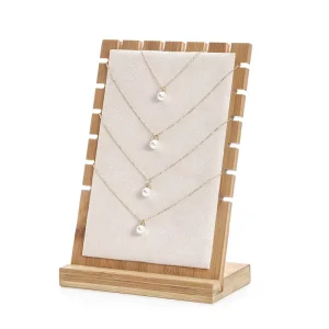 Standing Wooden Necklace Display Stand and Storage Rack