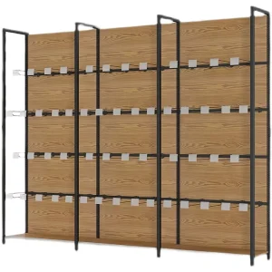 Stationery Display Stand Light Duty Double-Column Wall Cabinet Shelves Metallic Supermarket Rack