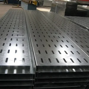 Steel Cable Tray HDG Hot Dip Galvanized Solid Bottom Ventilated Perforated Trough for Cable Laying