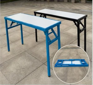 Steel-Clad Folding Table with Steel Frame for Warehouse, Family Storage, and Exhibition Use