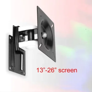 Steel Full-Motion LCD Wall Mount Bracket for 10″-27″ Monitors, 18kg Capacity, VESA 75×75/100×100