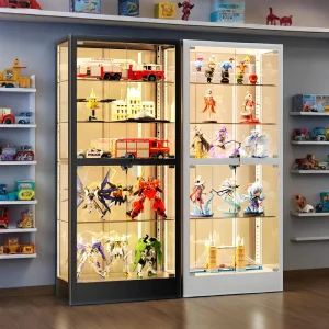 Steel Glass Display Cabinet with Adjustable Shelves for Supermarket Retail