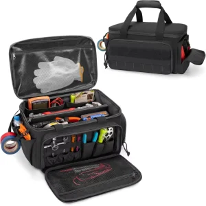 Stock New Handmade Portable Hardware Tool Storage Bag Large Capacity Oxford Cloth Waterproof Zipper Closure 7 9 Compartments for