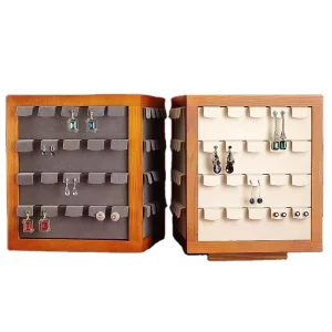 Stock Solid Wood Jewelry Display Stand with Hanging Earring Holder