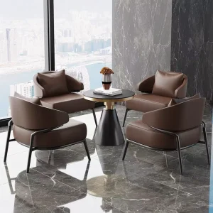 Stone Negotiation Table and Chair Set for Living Room, Cafe, or Reception Area