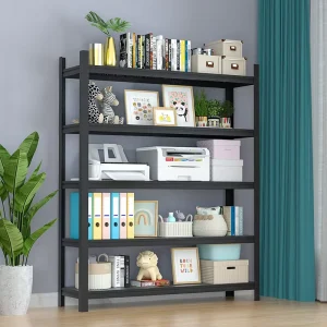 Storage Rack Warehouse Living Room Balcony Kitchen Household 5-layer Shelf Black Detachable Steel Book Shelf W1500*D400*H1830mm