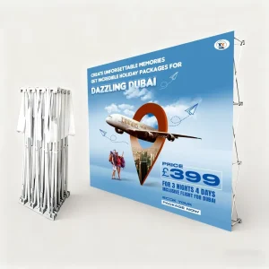 Stretch Tension Fabric Pop-Up Backdrop Display Banner for Trade Shows