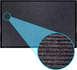 Striped PVC Back Entrance Outdoor Floor Mat Non Slip Indoor Floor Rug Outside Home High Traffic Areas Door Mat