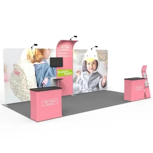 Stylish 10x20ft Portable Stretch Fabric and Aluminum Display Trade Show Booth Backwall