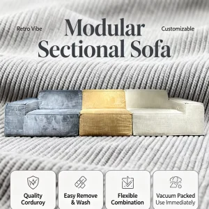 Summer Breathable Corduroy Modern Square Modular Multiplayer Combination Sofa Set for Hotel Use
