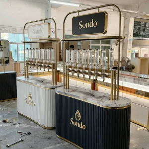 Sundo Factory Perfume Display Cabinet Showcase Brand Perfume Store Decor Cosmetic Shelf Glass Retail Mall with 3D Design Service