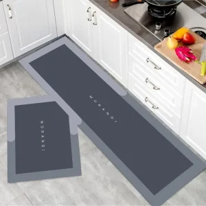 Super Absorbent Custom Kitchen Carpet 2 Pieces Diatomite Non Slip Soft Kitchen Mat with Rubber Backing