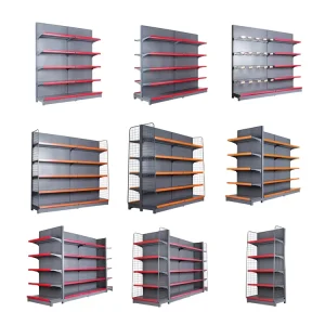 Supermarket Metal Store Shelving with Customized Steel Frame Grocery Display Rack