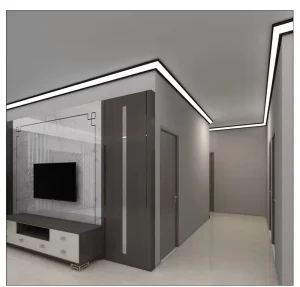 Surface Mounted Ceiling Long Strip Lamp 90 Degrees Linear LED Aluminum Profile Top Corner Mount LED Linear Light