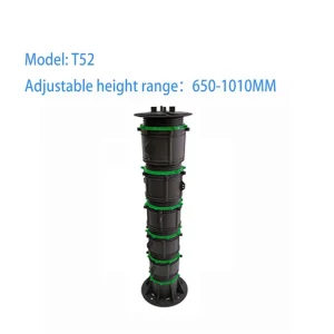T52 Plastic Height Adjustable Plastic Raised Floor System Stone WPC Joist Pedestal High Load Capacity Easy Installation