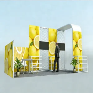 TL-62 62mm Silver Fabric Frame Booth System, Expandable Modular Trade Show Display With Enclosed Office Option
