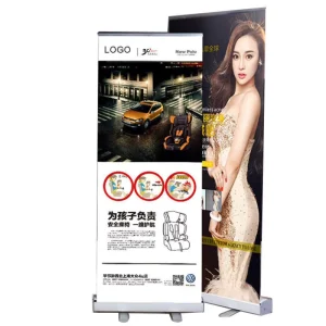 Tall Vertical Retractable Custom Roll Up Banner Stand for Shop Display
