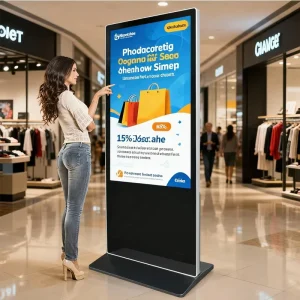 Teasung Floor Standing LCD TV Video Player Touch Screen Interactive Kiosk Vertical Digital Signage Totem Advertising Display