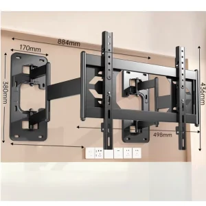 Telescopic Full-Motion Swivel LCD TV Wall Mount Bracket for up to 75 Inch TVs