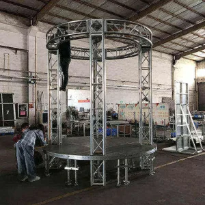 Telescopic Mobile Aluminum Circular Stage Truss Display for Indoor Stage Use