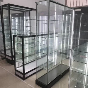 Tempered Glass LED Display Cabinet for Smoke Shop Retail Use with Customizable Sizes