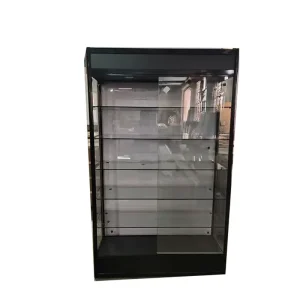 Tempered Glass Phone Display Cabinet with Wooden Frame