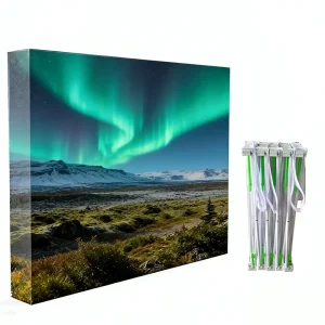 Tension Fabric Pop-Up Display Stand Aluminum Frame Reusable