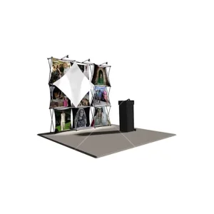 Tension Fabric Pop-Up Display Wall Lightweight Curved Banner Stand for Exhibitions and Events