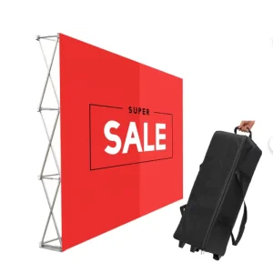 Tension Fabric Trade Show Display Back Wall Pop-Up Stand with Custom Print