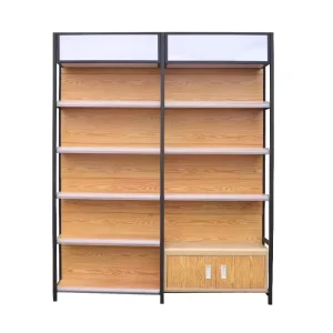 Thick 4-Shelf Single-Sided Metal Display Rack Black White Finish for Supermarkets and Retail Stores 90-120 cm Width
