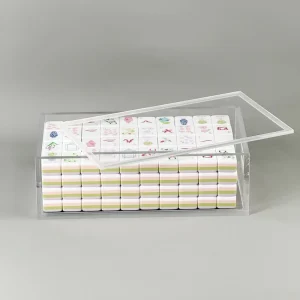 Thickened Acrylic Mahjong Storage Box with Sliding Lid