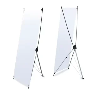Thickened PVC X Banner Stand Lightweight Wind Resistant CMYK Digital Printing for Indoor Outdoor Mall Events and Job Fairs