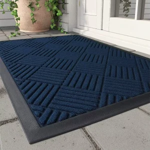 Thin Rubber-Backed Door Mat Non-Slip Outdoor Entryway Doormat Dirt-Trapping Absorbent