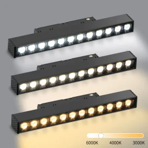 Three-Color LED Aluminum Magnetic Track Lighting Surface-Mounted Lighting System