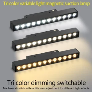 Three-Color Magnetic Track Lighting Surface-Mounted Plastic Magnetic Track Light
