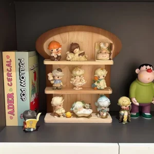 Three-Layer Wood Display Stand for Figurines and Ornaments