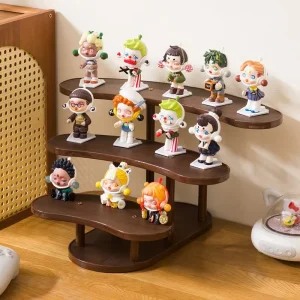 Three-Tier Standing Bamboo Storage Rack for Cups, Toys, Aromatherapy Products, and Beverages