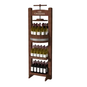 Three-Tier Wooden Floor-Standing Display Rack for Wine and Spirits