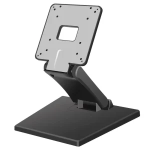 Tilt Monitor Stand for 13-24 Inch LCD TVs Desk Bracket 90-Degree Tilt ABS Galvanized Construction Black VESA 100×100 75x75mm