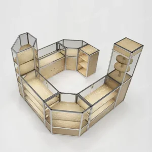 Titanium Alloy Glass Display Cabinet and Jewelry Counter