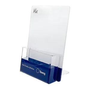 Top-Mounted Waterproof Acrylic Desktop Brochure and Business Card Holder, Detachable Anti-Theft