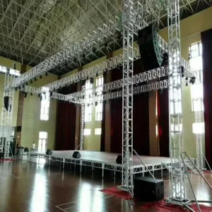 Trade Assurance Aluminum Alloy Foldable Portable Lightweight Anti Rust Durable Theater Lighting Truss Modular Pin Connection