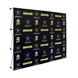 Trade Exhibition Pop-Up Backdrop Pennant Style Stretch Tension Fabric Display Stand