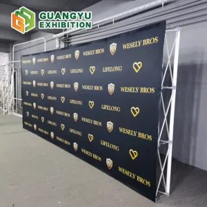 Trade Show Displays Popup Banner Display Backdrop Portable Fabric Popup Straight Display Wall Customised Banner with Stand