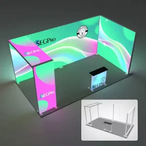 Trade Show LED SEG Light Box with Slim Frameless Design and Exhibition Booth Display Stand