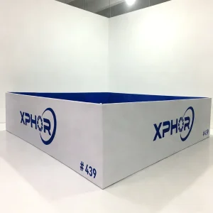 Trade Show Square Hanging Ceiling Banner with Custom Printed Stretch Fabric for Exhibition