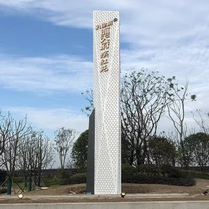 Traffic Flow Parking Entrance Directional Sign for One Way in and Out Management Custom Steel Post