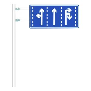 Traffic Sign Post with Reflective Warning Sign, Single or Double Cantilever F-Pole
