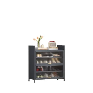 Translucent Door Shoe Storage Cabinet with Detachable 5-Layer Shelves